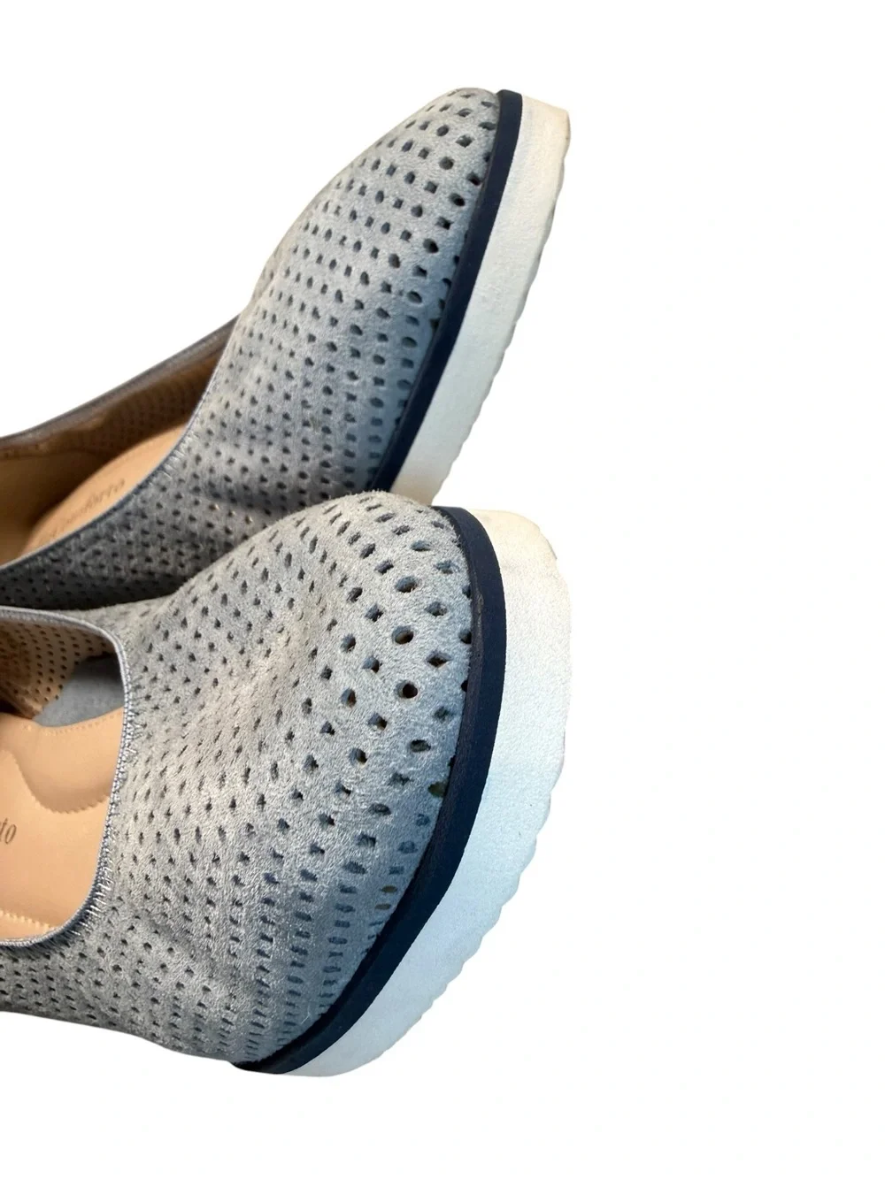 Bella Comforto Perforated Suede Wedge Slip-On Women’s Shoes - EU Size 39